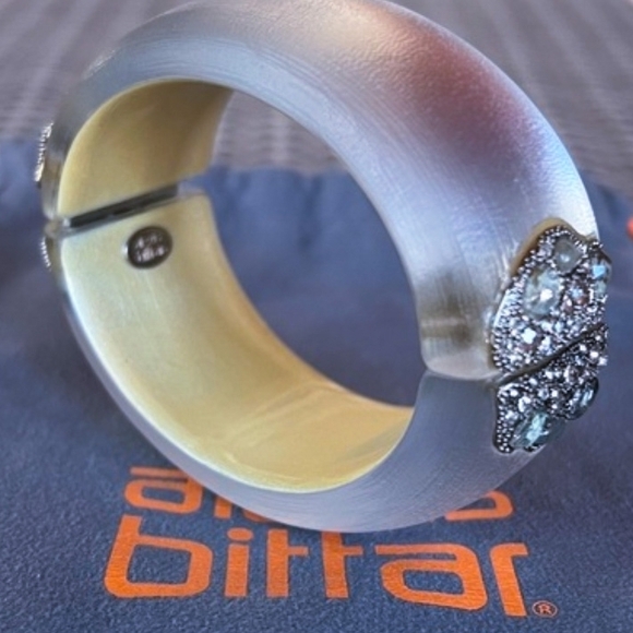 Alexis Bittar Jewelry - Alexis Bittar Frosted Silver Bracelet with Cream Interior